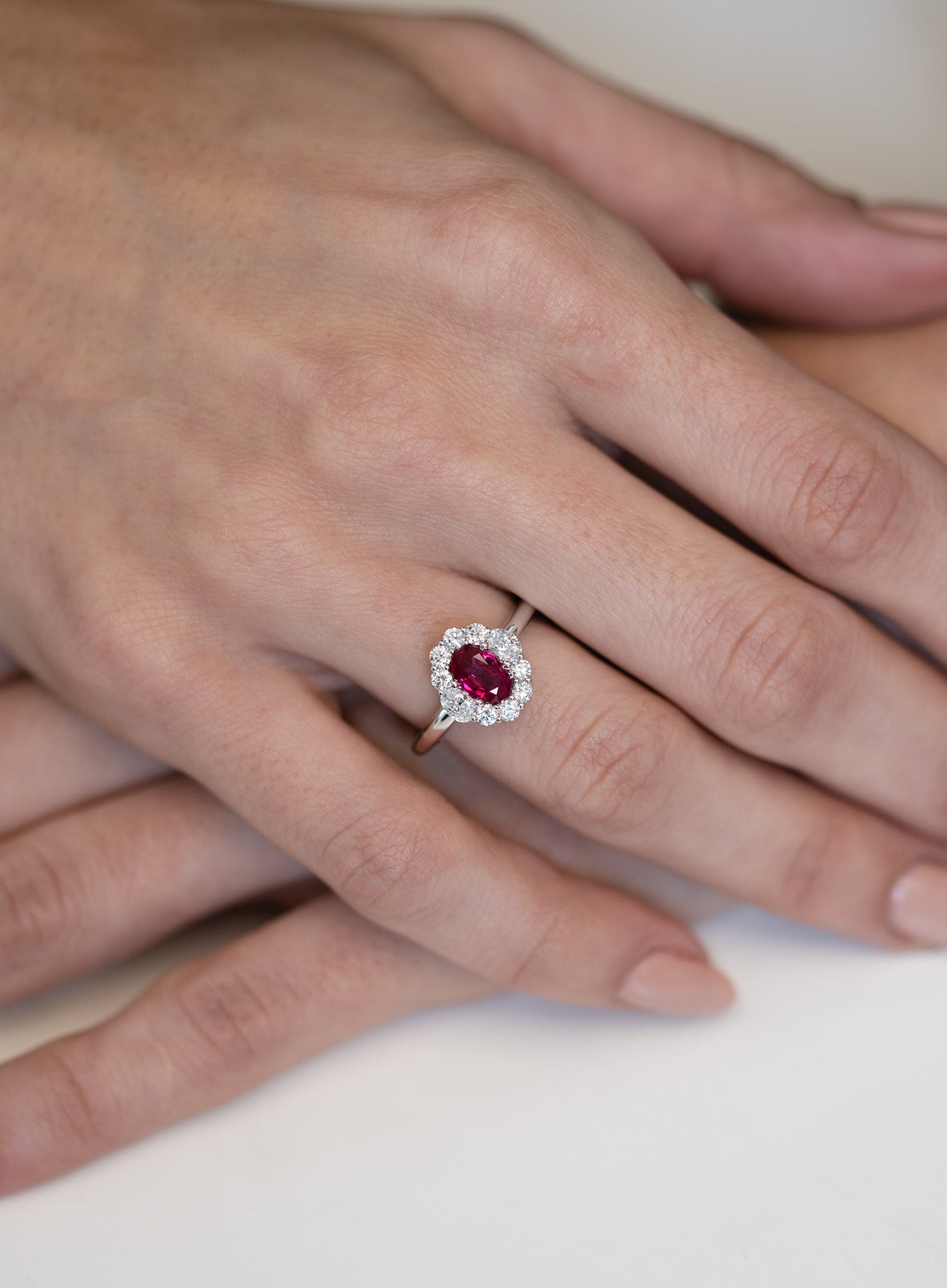 Oval-Cut Ruby and Diamond Ring - Skeie's Jewelers