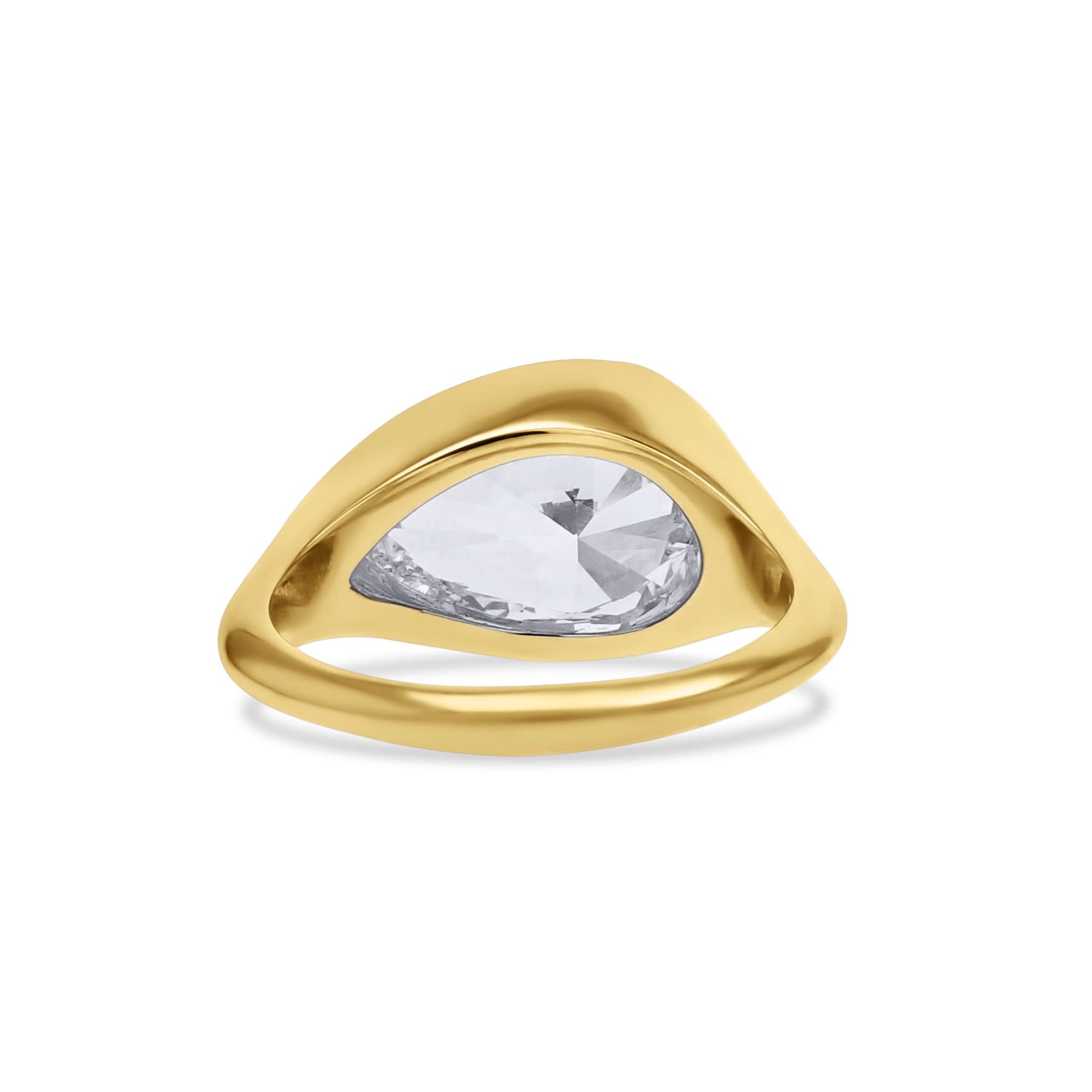 Yellow Gold Pear-Cut Scuptural Diamond Ring - Skeie's Jewelers