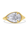 Yellow Gold Pear-Cut Scuptural Diamond Ring - Skeie's Jewelers
