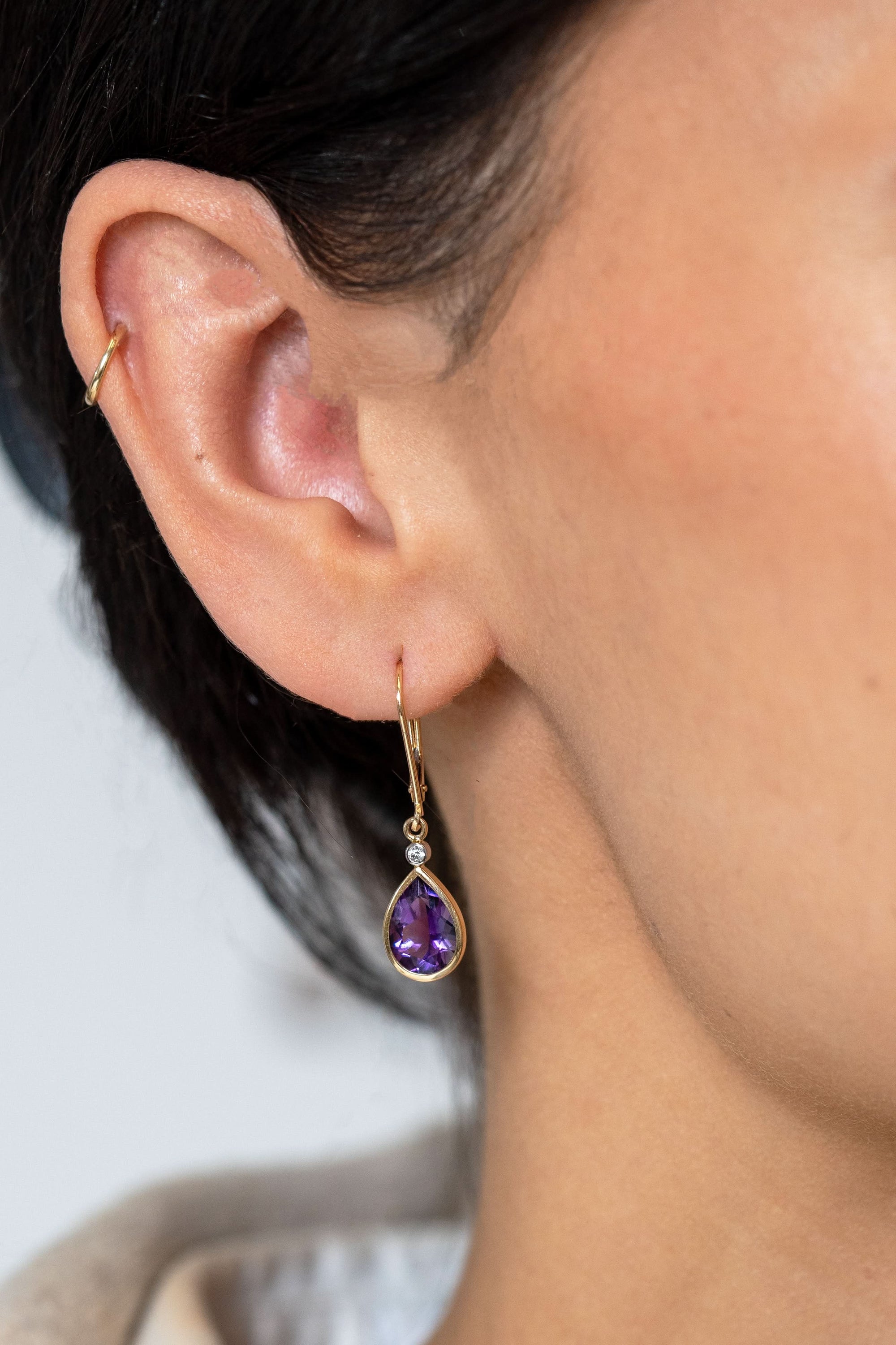 Pear Amethyst earrings - Skeie's Jewelers