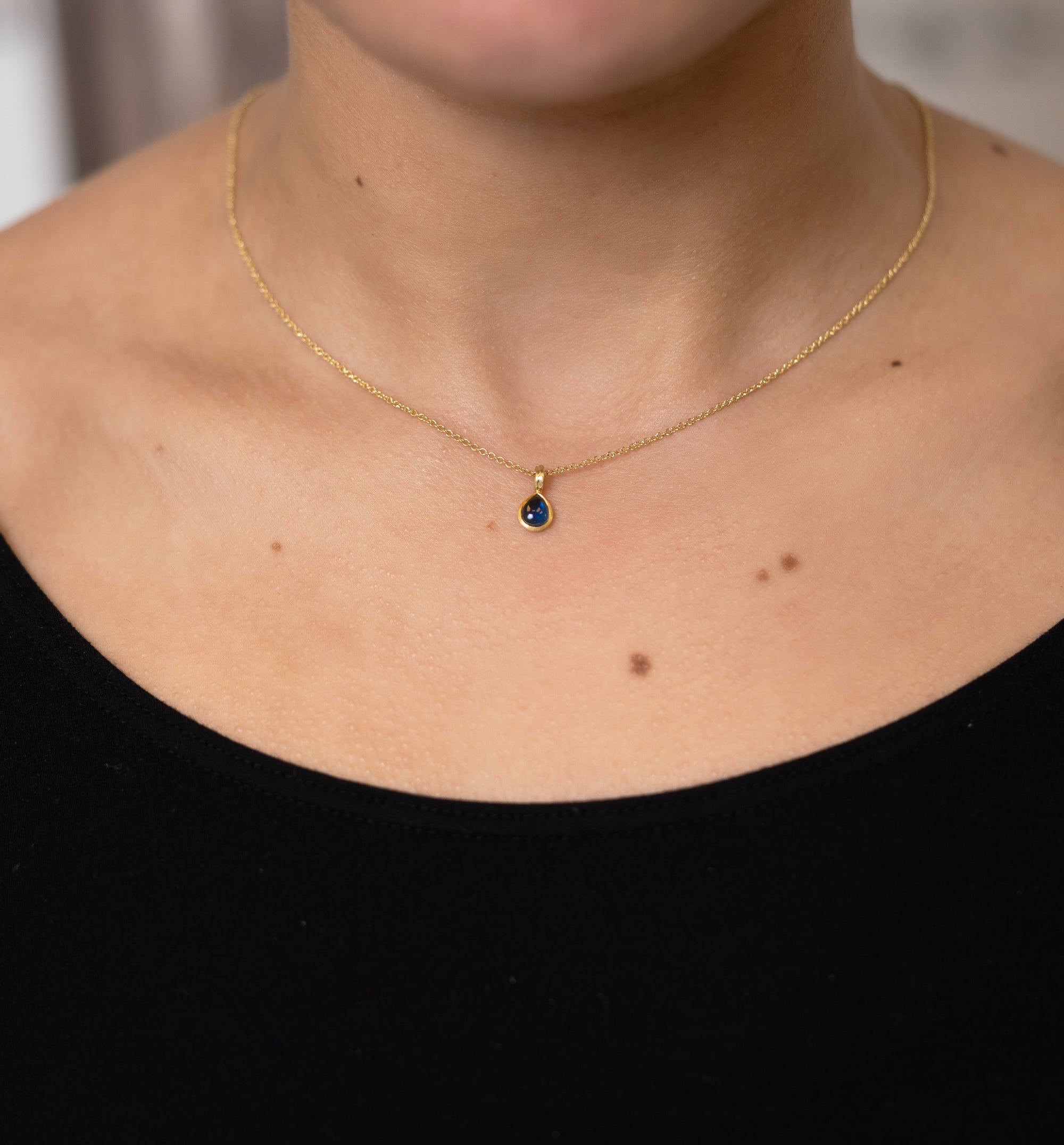 Pear Shape Blue Tourmaline Pendant - Skeie's Jewelers