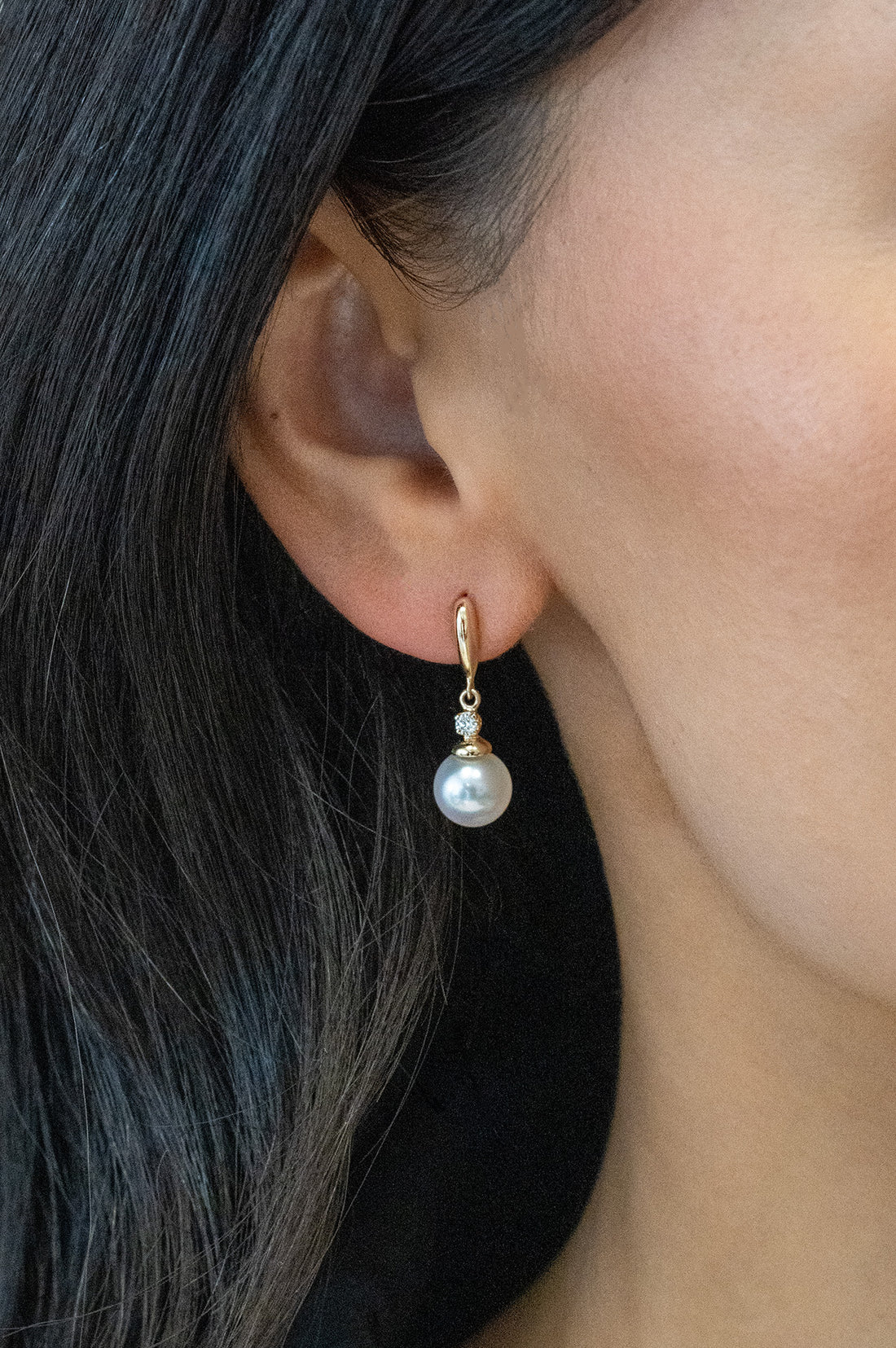 Pearl and Diamond-Accent Dangle Earrings