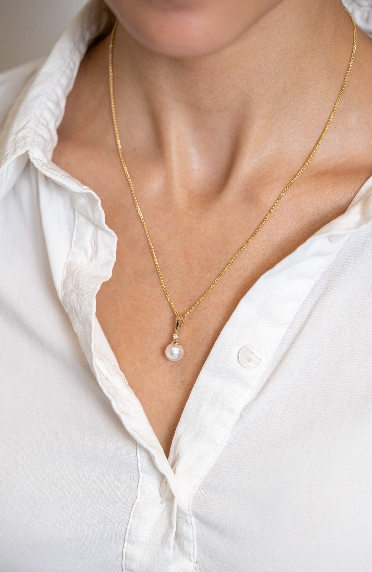 Pearl and Diamond-Accent Pendant - Skeie's Jewelers