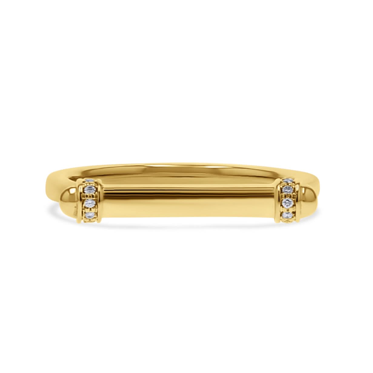 Yellow Gold Bar-Top Ring - Skeie's Jewelers