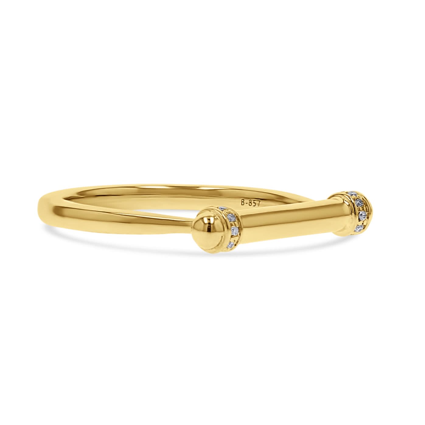Yellow Gold Bar-Top Ring - Skeie's Jewelers