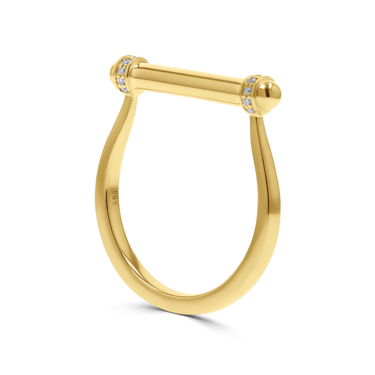 Yellow Gold Bar-Top Ring - Skeie's Jewelers