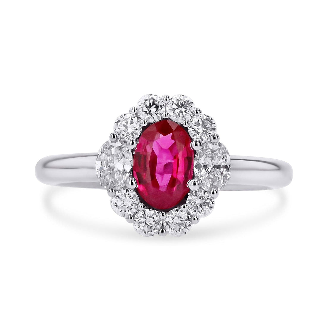Ruby & Diamond Halo Gemstone Ring