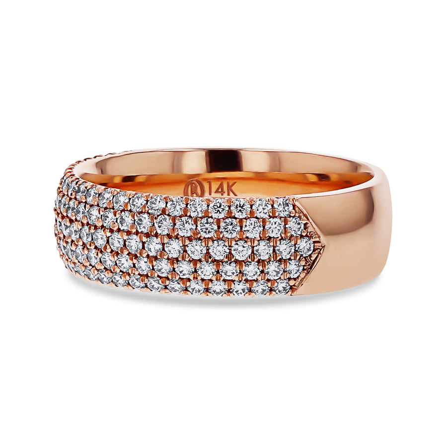 5-Row Half-Round Pave Diamond Ring