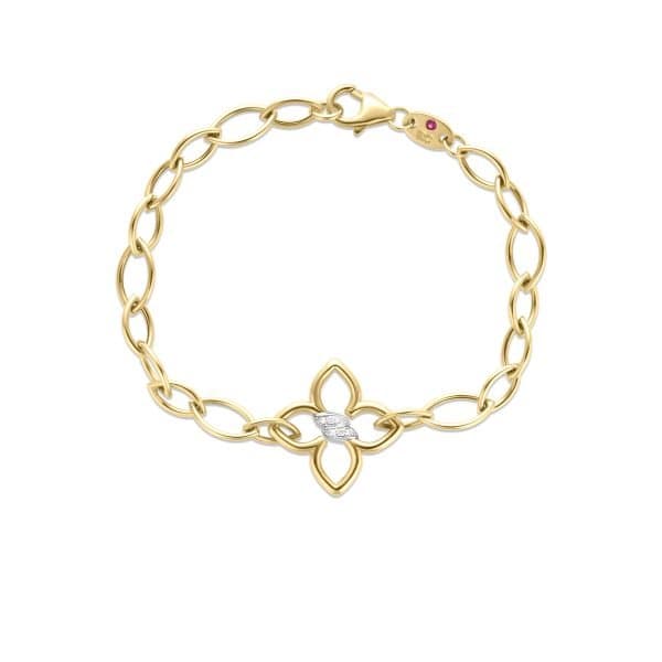 Cialoma Diamond Flower Almond Link Bracelet by Roberto Coin