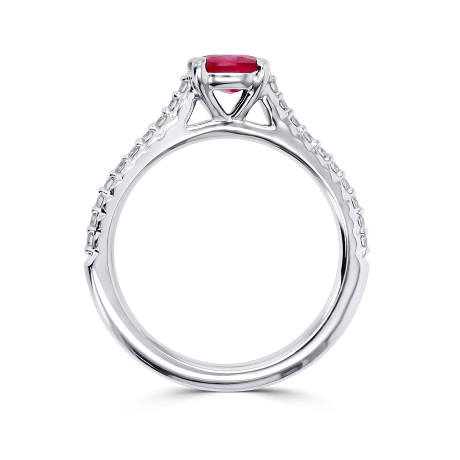 Platinum Ruby & Diamond Gemstone Ring