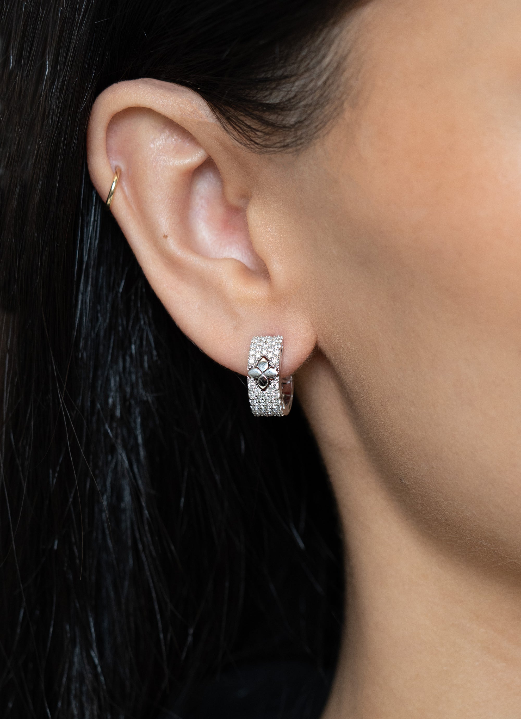 Roberto Coin Pave Diamond Verona Huggies - Skeie's Jewelers