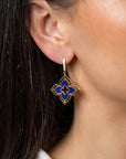 Roberto Coin Venetian Princess Pirouette Diamond & Lapis Flower Earrings - Skeie's Jewelers