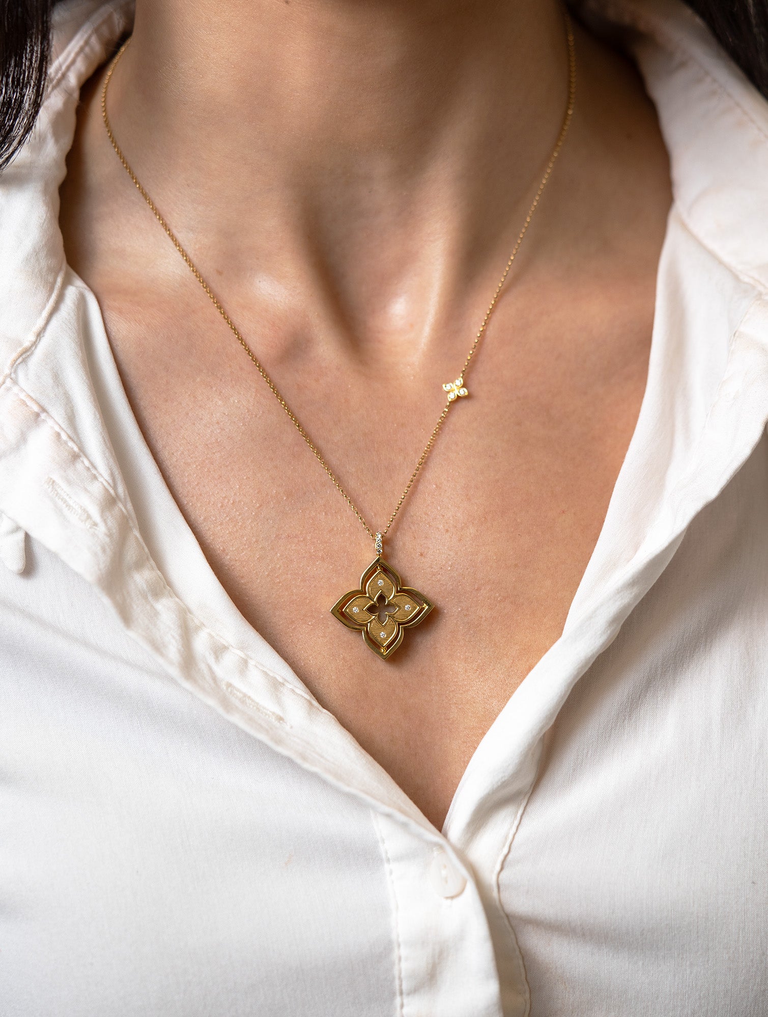 Roberto Coin Venetian Princess Pirouette Diamond & Malachite Necklace - Skeie's Jewelers