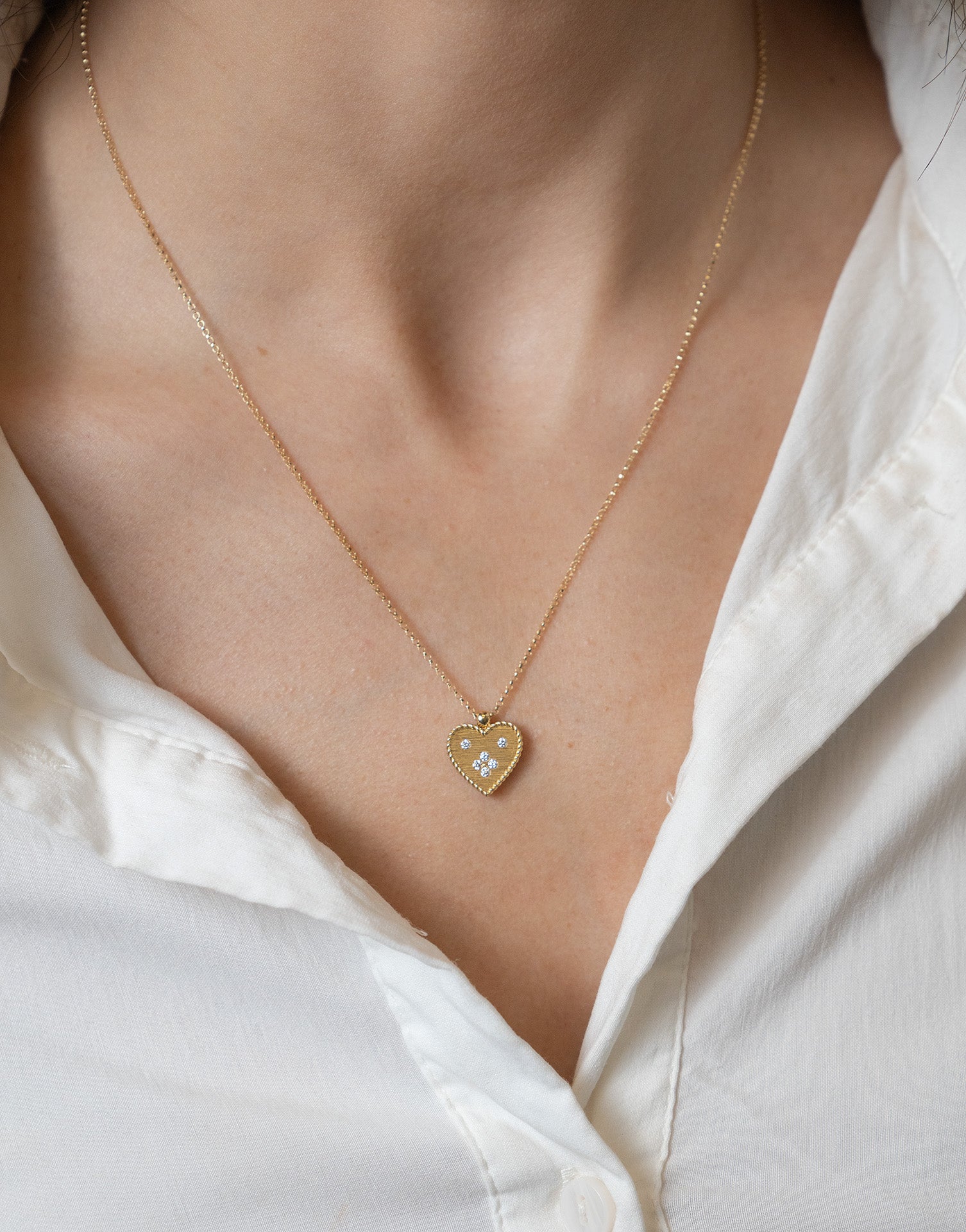 Roberto Coin Yellow Gold Venetian Princess Heart Necklace - Skeie's Jewelers