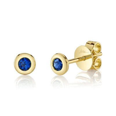 Mini Sapphire Bezel Studs by Shy Creation - Skeie's Jewelers