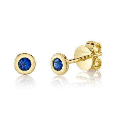 Mini Sapphire Bezel Studs by Shy Creation