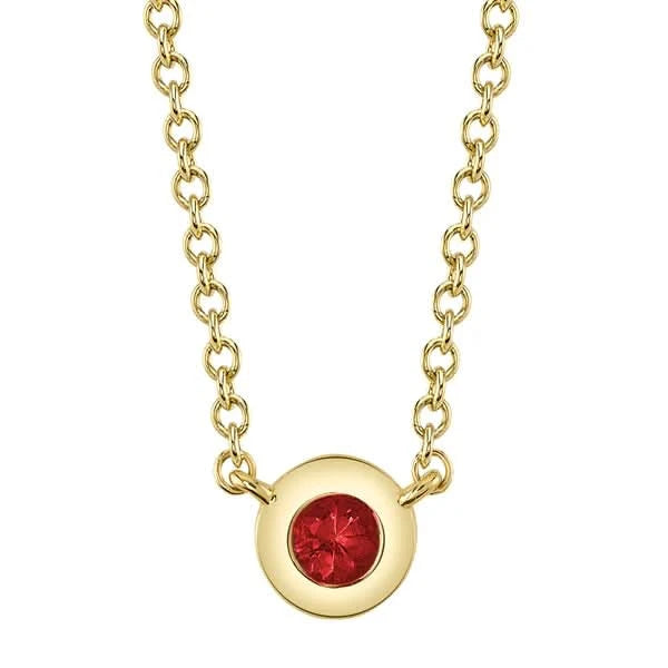 Mini Ruby Bezel-Set Necklace by Shy Creation