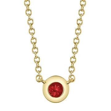 Mini Ruby Bezel-Set Necklace by Shy Creation