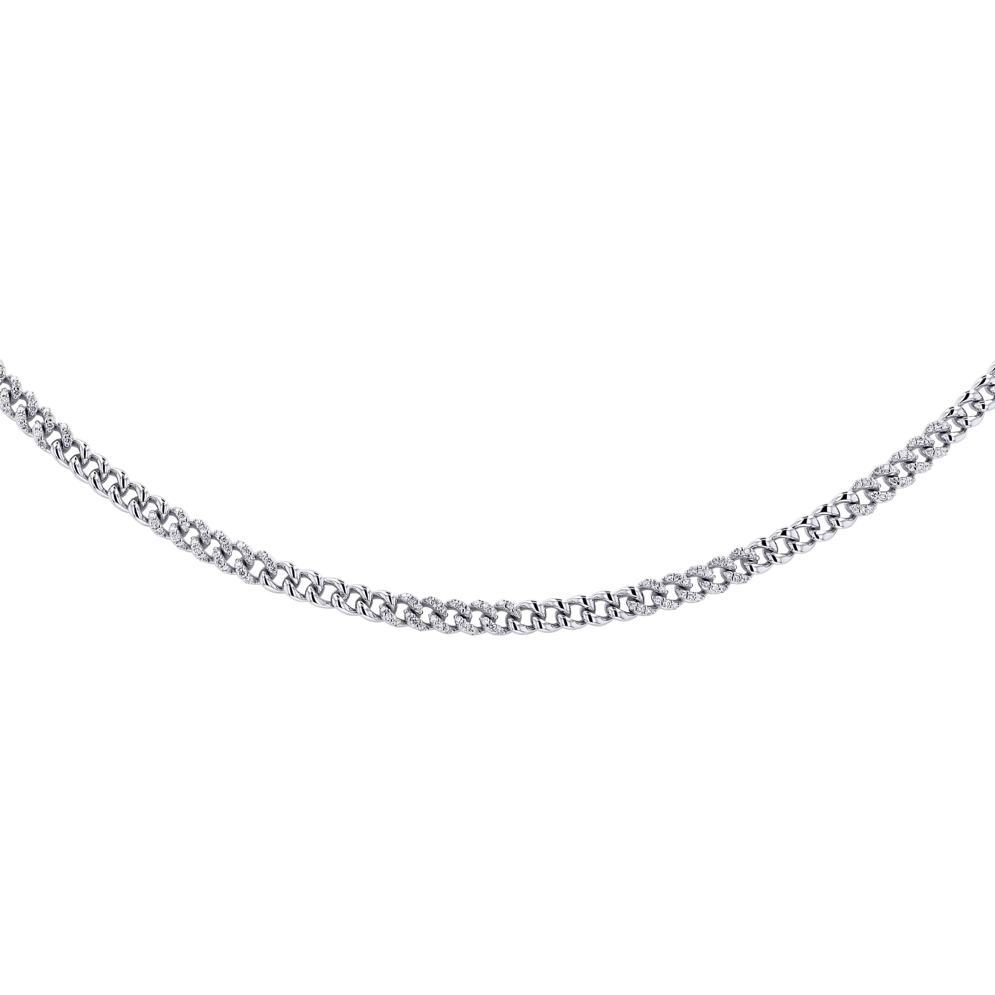 Silver chain on a white background