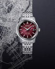 King Seiko SJE103 Garyu-Bai 38.6mm Red Plum Dial Automatic - Skeie's Jewelers
