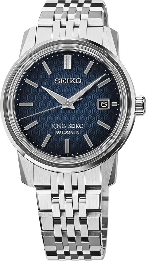 King Seiko SJE105 Kameido 38.6mm Blue Dial Automatic Watch - Skeie's Jewelers