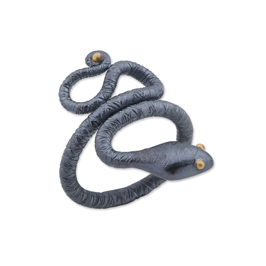 Lika Behar Oxidized Slinky Snake Ring