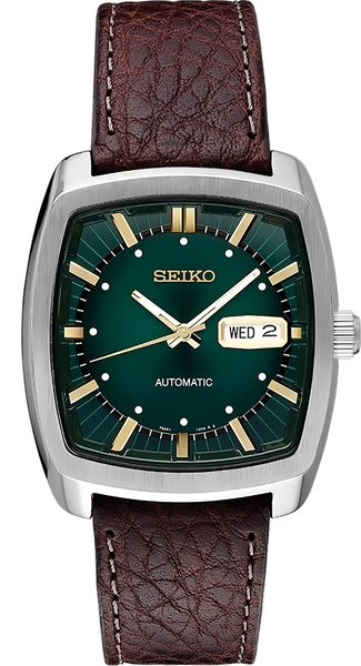 Seiko Recraft SNKP27 Green Dial Automatic Rectangular Watch