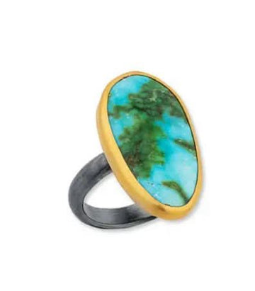 Lika Behar Sonoran Turquoise Oxidized Sterling Silver Ring