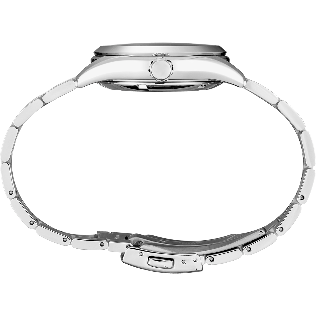 Silver watch on a white background