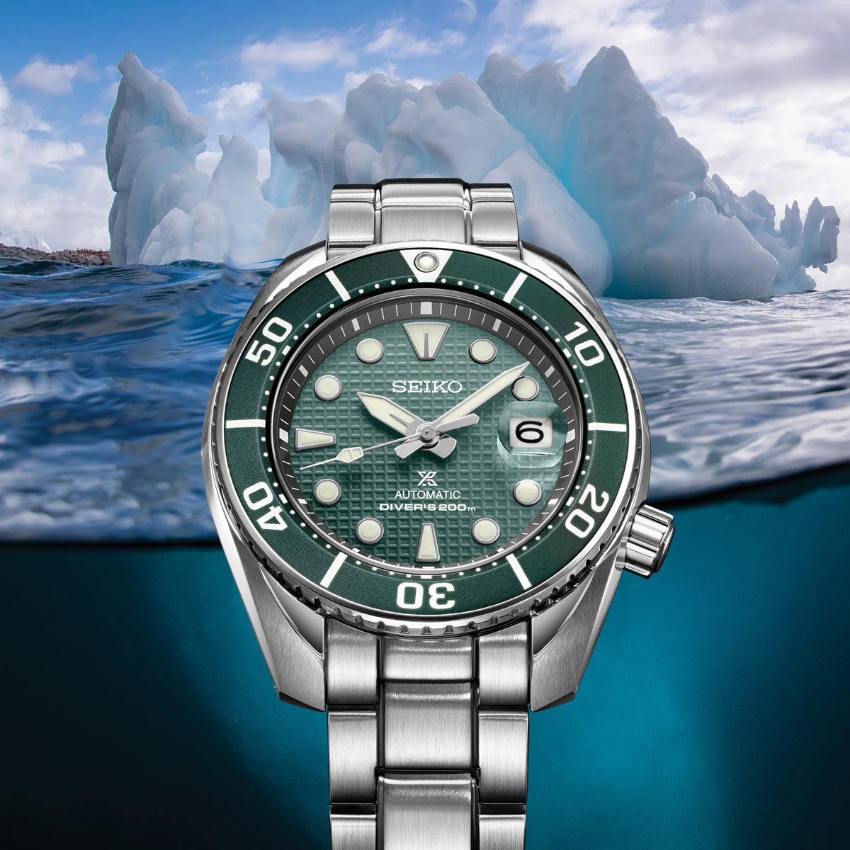 seiko prospex u s special edition ice divers green dial spb177 watch