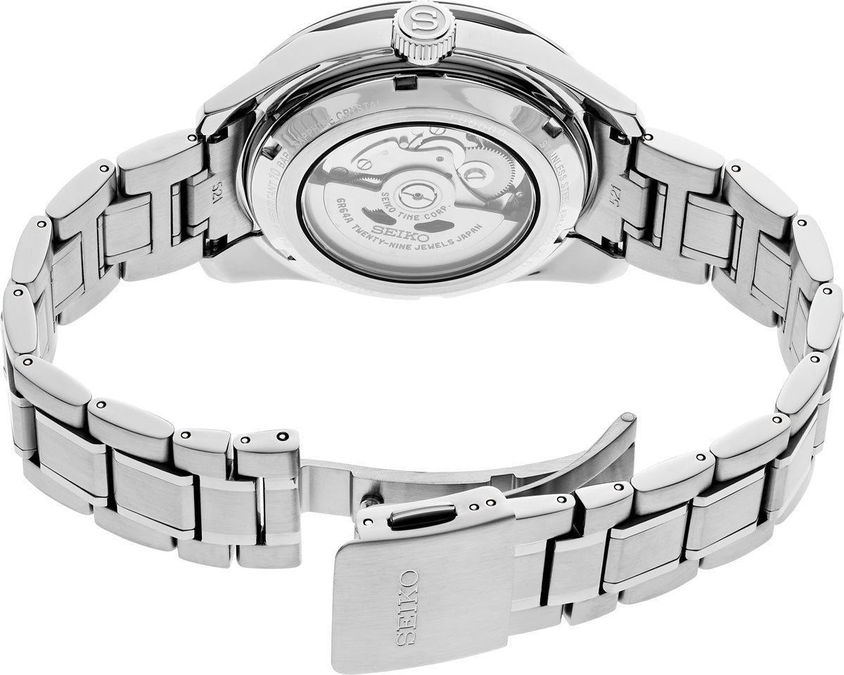 seiko presage gmt 42 2mm brown dial watch