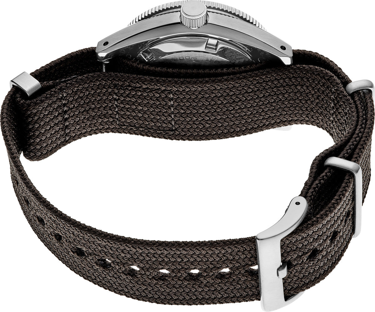 seiko prospex 40 5mm black dial poly strap watch
