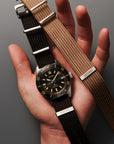 seiko prospex 40 5mm black dial poly strap watch