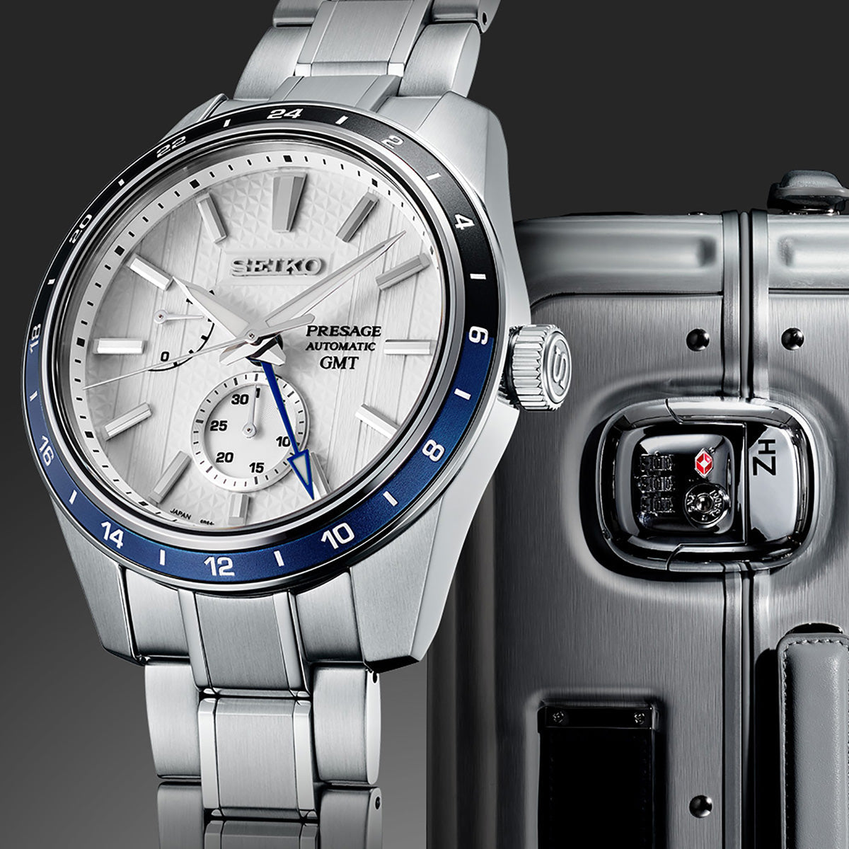 seiko presage spb269 sharp edged gmt zero halliburton limited edition watch