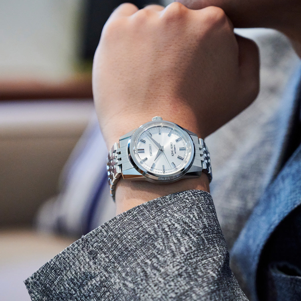 seiko spb279 king seiko modern re interpretation silver dial watch