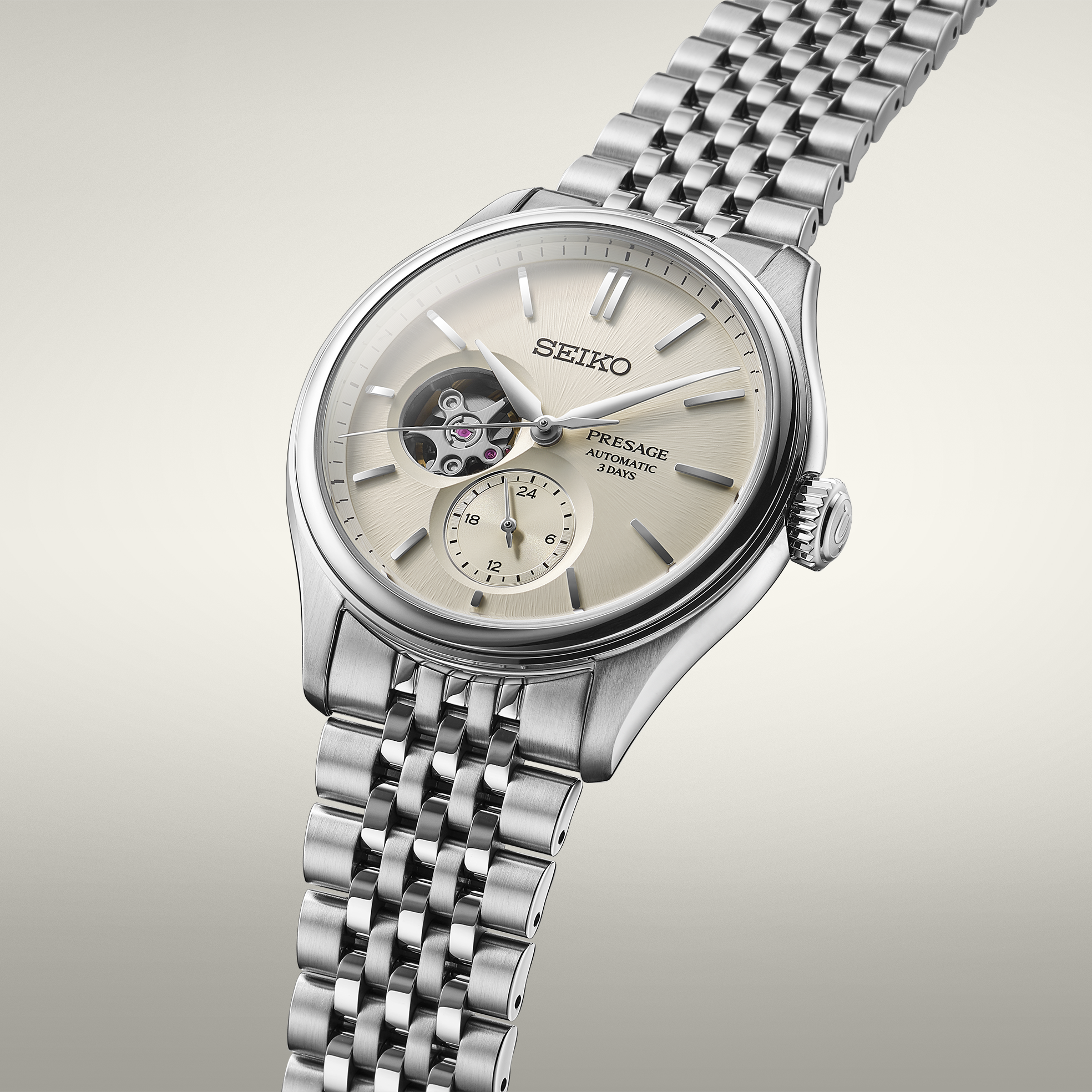 seiko presage spb469 silk dial automatic watch