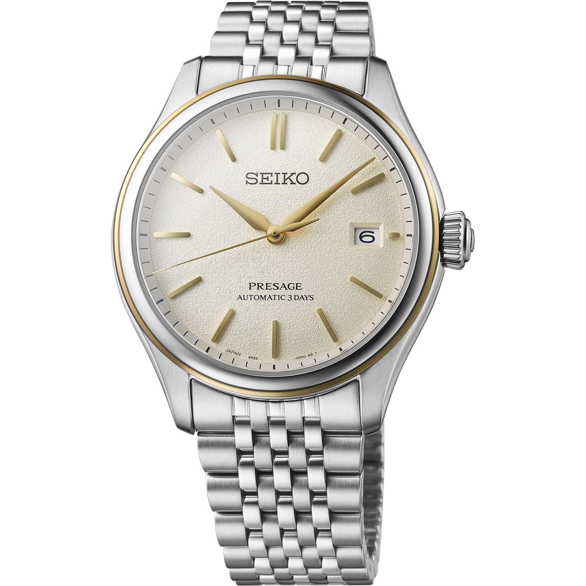 Seiko Presage SPB478 Silk Dial Gold Accent Watch - Skeie's Jewelers