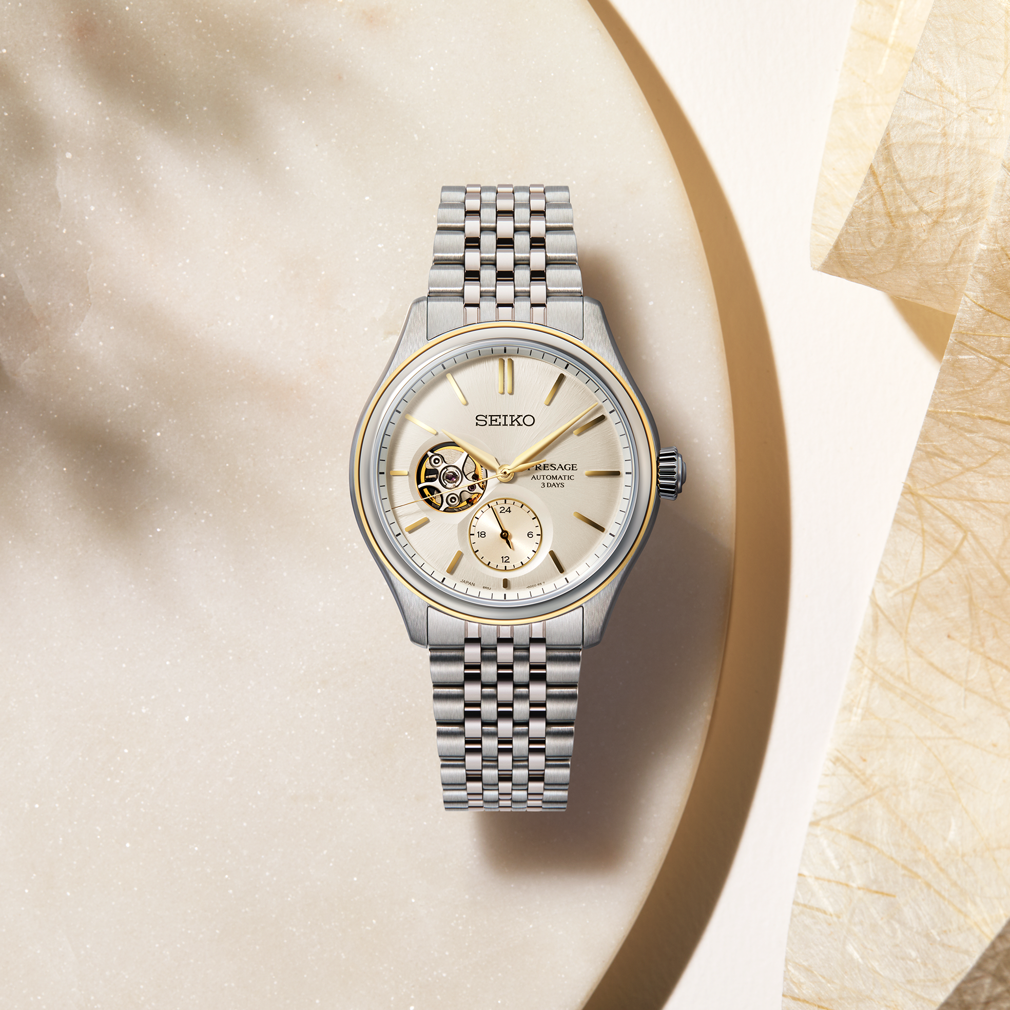 Seiko Presage SPB480 Silk Dial Open Aperture Watch - Skeie's Jewelers