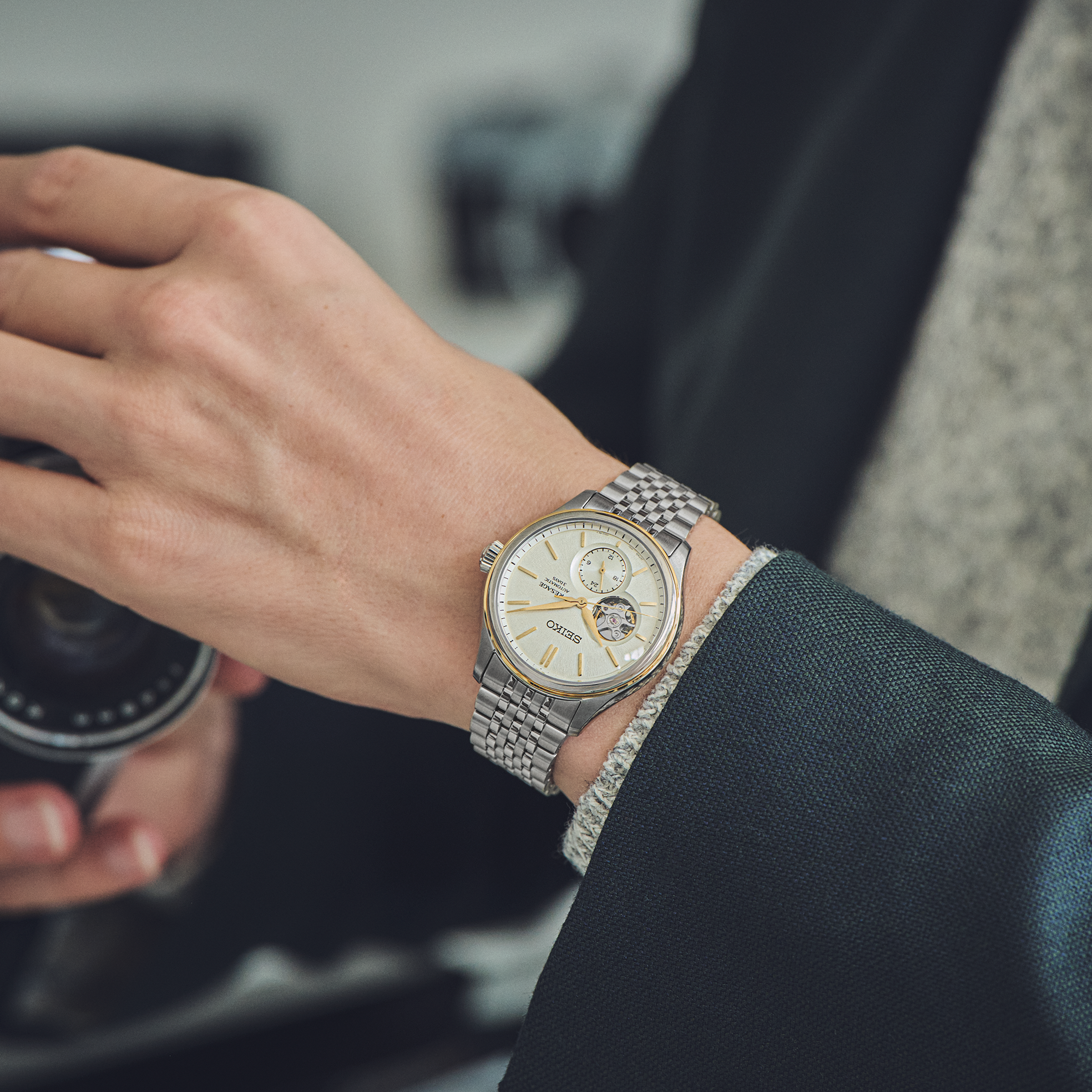 Seiko Presage SPB480 Silk Dial Open Aperture Watch - Skeie's Jewelers