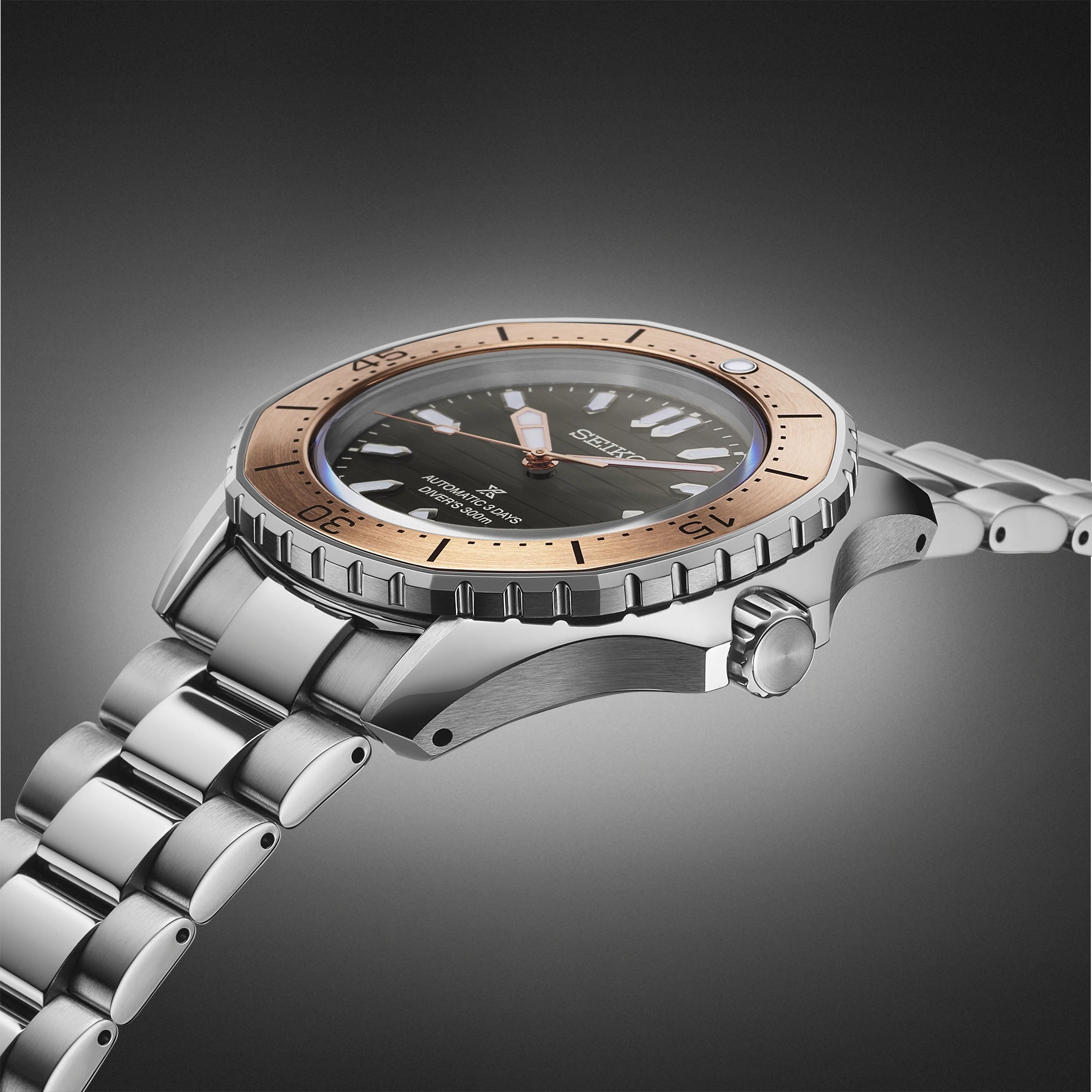 Seiko Prospex SPB485 300m Diver Rose Gold Bezel Automatic Watch - Skeie's Jewelers