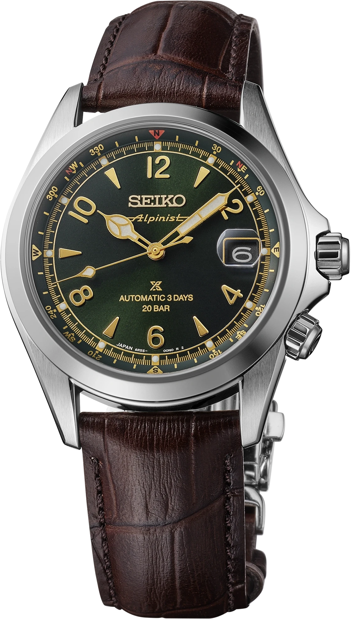 Seiko SPB507 Prospex Alpinist Green Dial Brown Leather