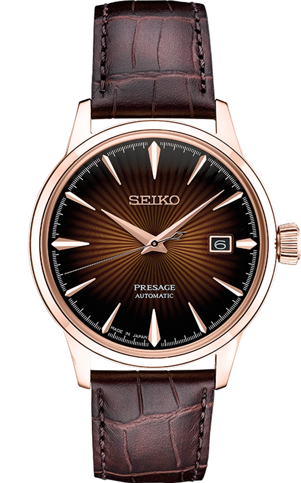 seiko presage srpb46 rose gold leather strap 40 5mm watch