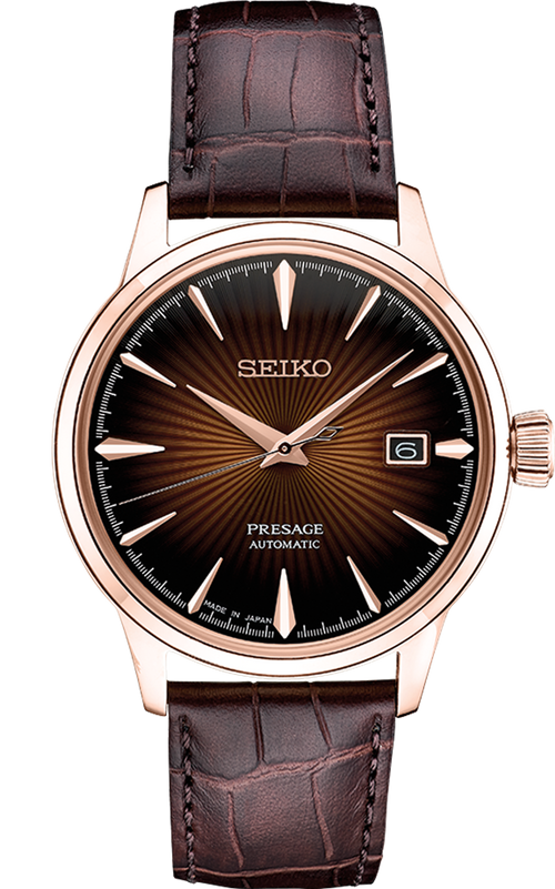 seiko presage srpb46 rose gold leather strap 40 5mm watch