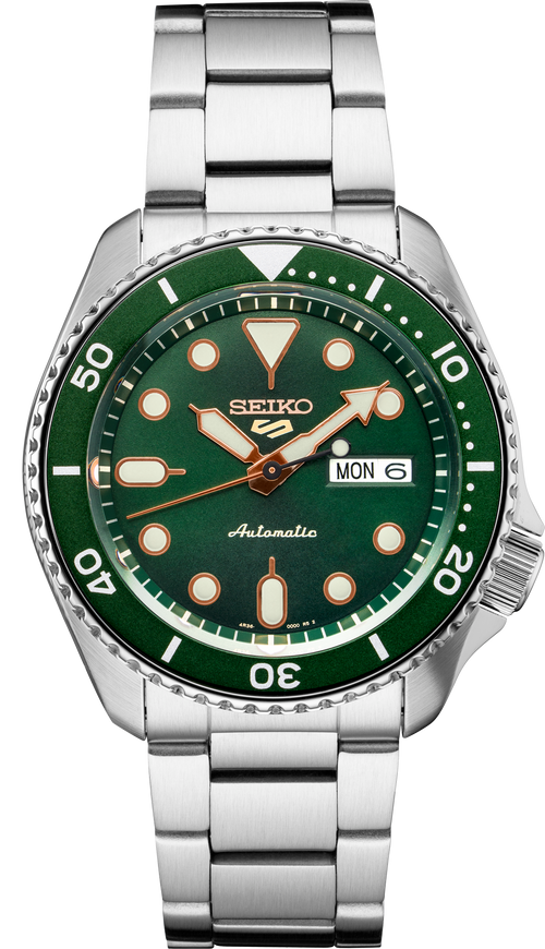 seiko 5 sports srpd63 green dial automatic watch