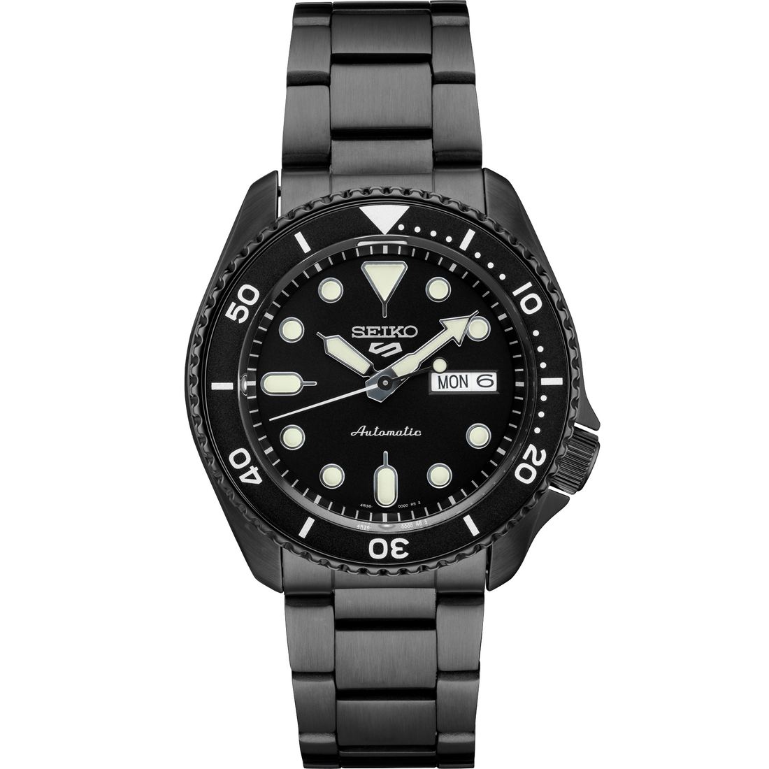 Seiko 5 Sports SRPD65 Black Dial Black Steel Watch