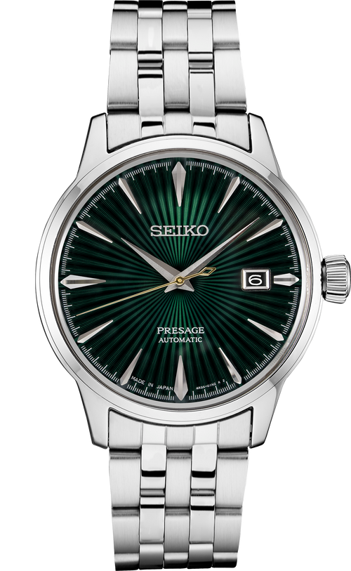 seiko presage srpe15 cocktail time green dial watch