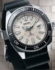 seiko prospex srpe37 samurai white dial black strap watch