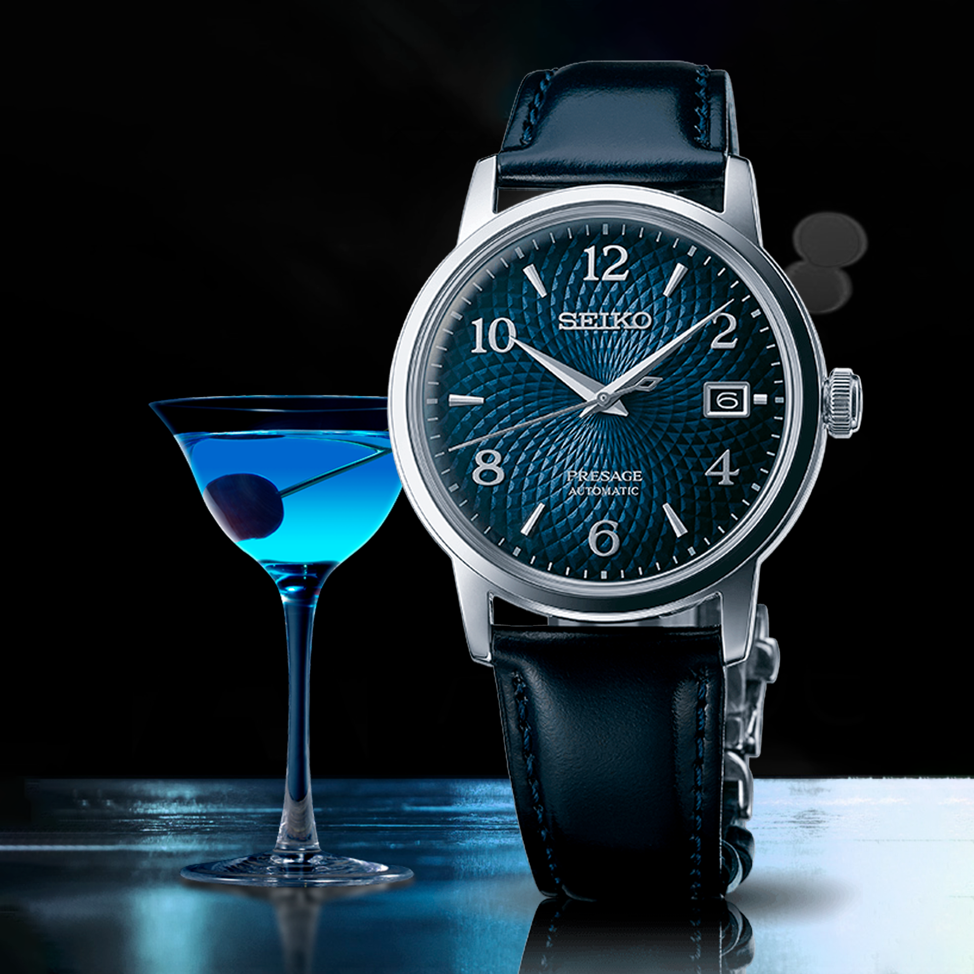 seiko presage srpe43 cocktail time blue dial 38 5mm watch