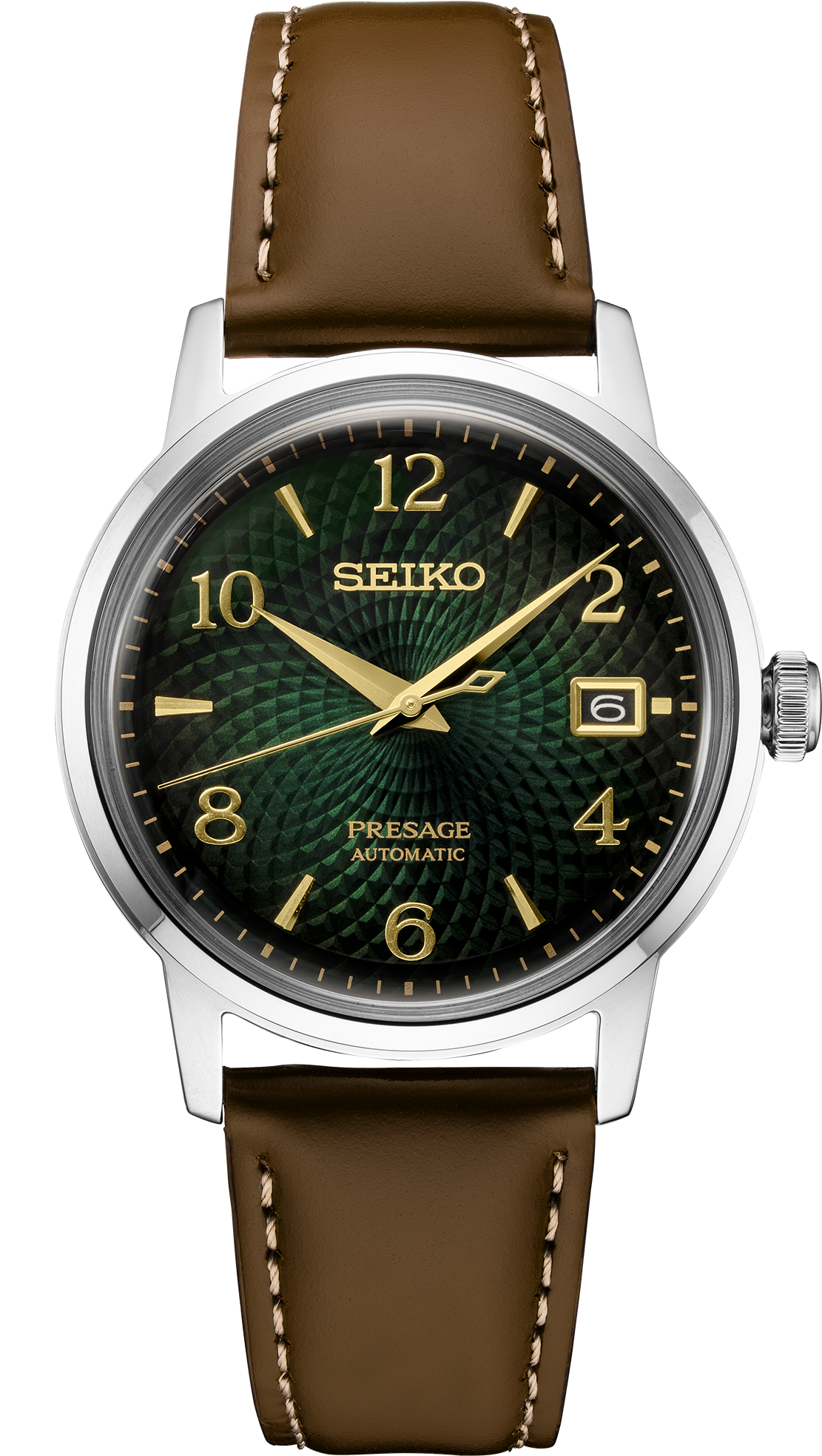 Seiko Presage SRPE45 Cocktail Time Green Dial Leather Strap 38.5mm Watch