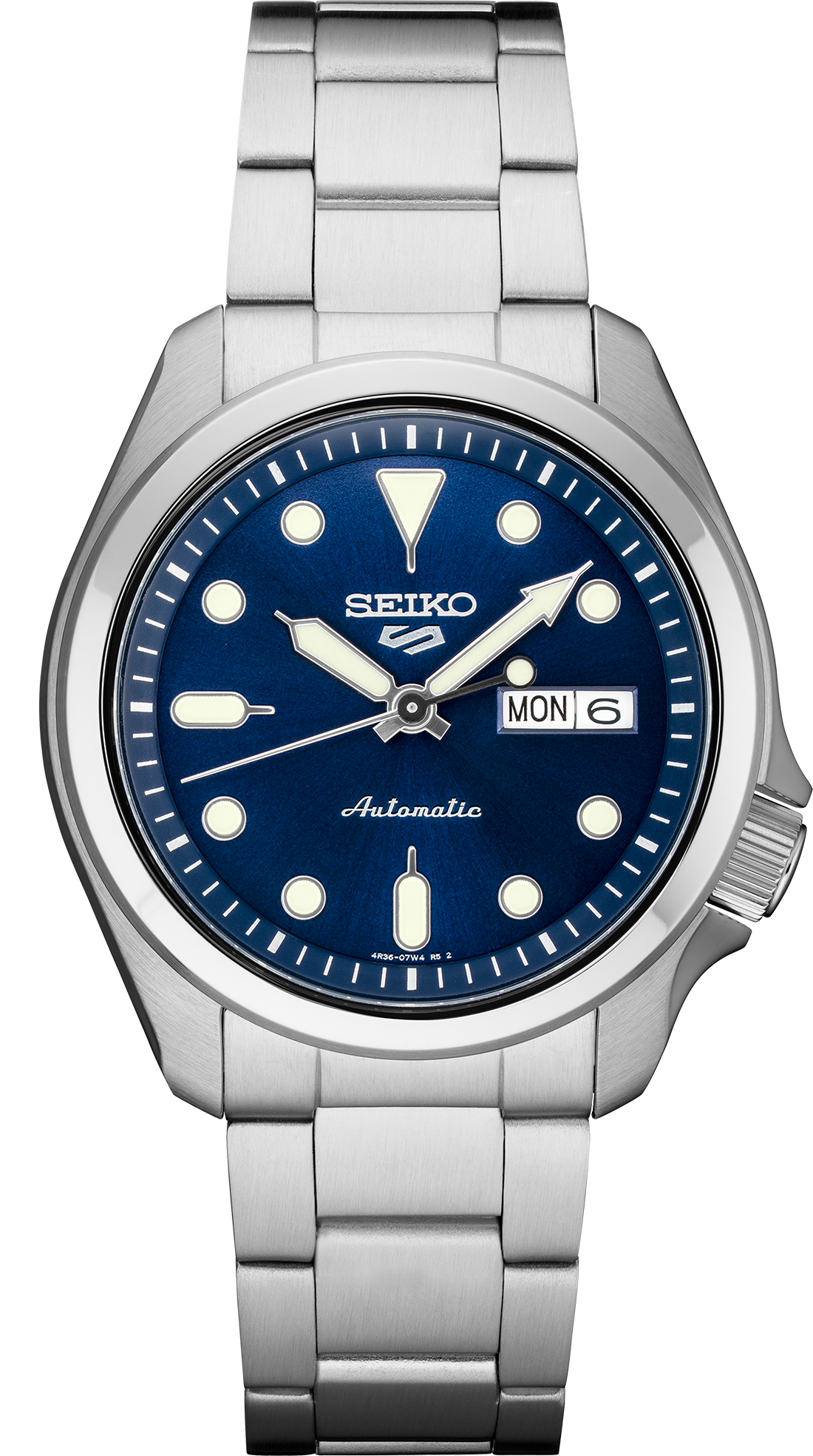seiko 5 sports srpe53 blue dial stainless steel automatic watch